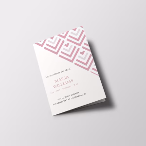 Pink Pattern Funeral Program Template