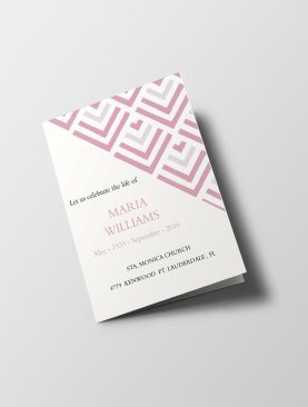 Pink Pattern Half Page Funeral Program Template
