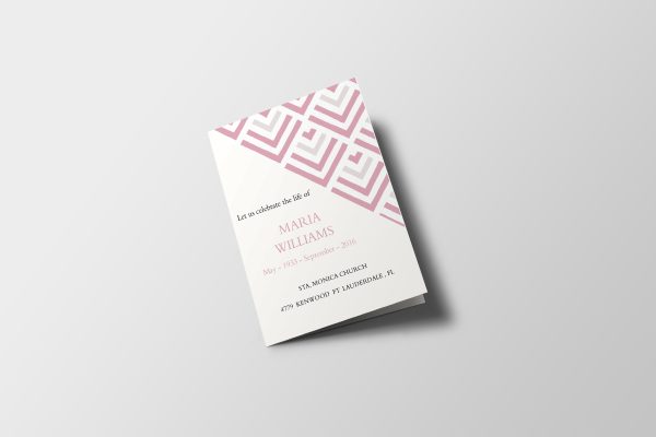 Pink Pattern Half Page Funeral Program Template