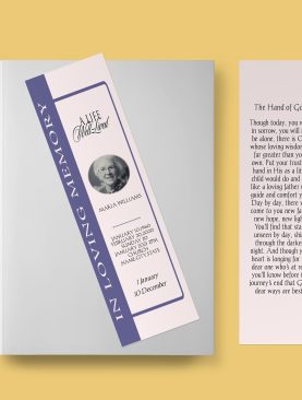Frame Style Funeral Bookmark Template