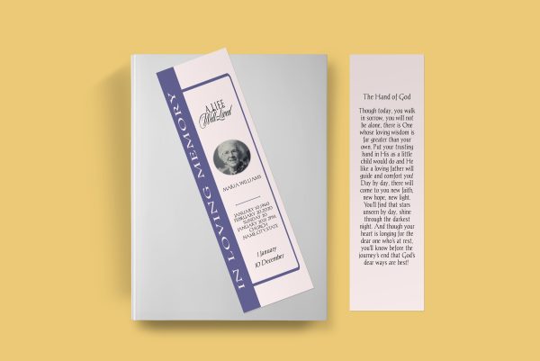Frame Style Funeral Bookmark Template