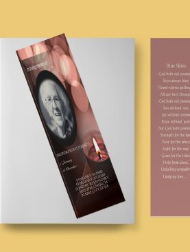 Black Candle Light Funeral Bookmark Template