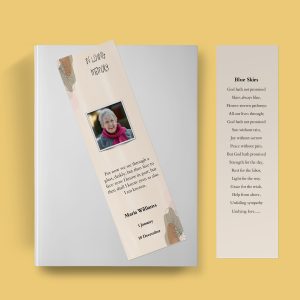Cream Aesthetic Funeral Bookmark Template