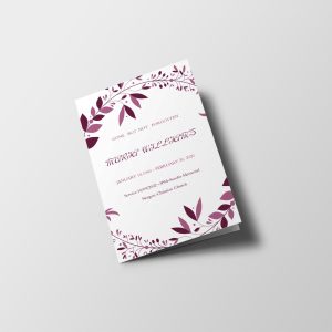 Maroon Wreath Memorial Service Funeral Program Template