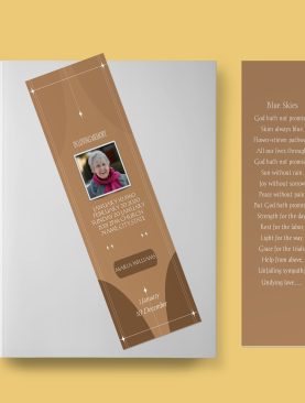 Brown Aesthetic Funeral Bookmark Template
