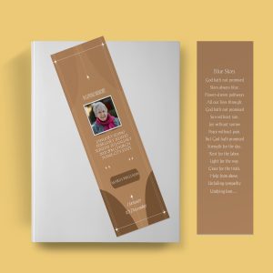 Brown Aesthetic Funeral Bookmark Template