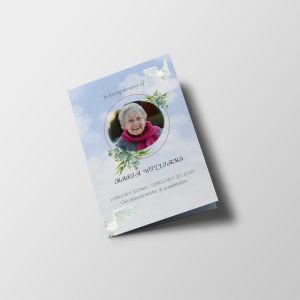 Doves In The Sky Funeral Program Template