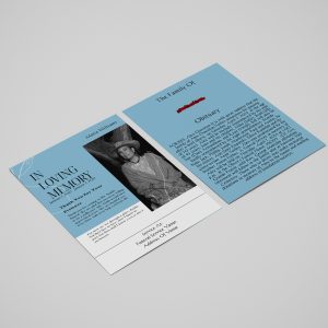 Blue Classy Magazine Style Funeral Flyer Template