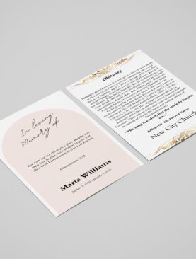 Blush Pastel arch Funeral Flyer Template