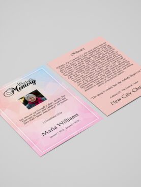 Dreamy Pink Women Special Funeral Flyer Template
