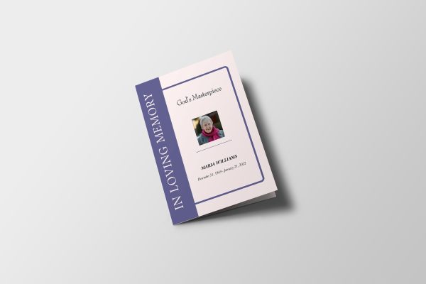 Frame Style Tabloid Funeral Program Template