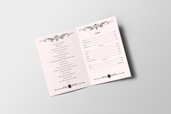 Frame Style Tabloid Funeral Program Template inner page