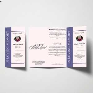 Frame Style Trifold Funeral Program Template