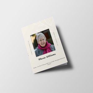 Beige Floral Decorative Funeral Booklet