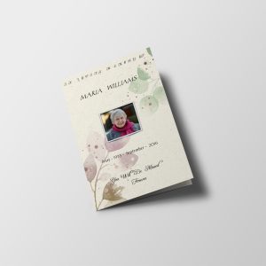 Beige Watercolour Flower Death Announcement