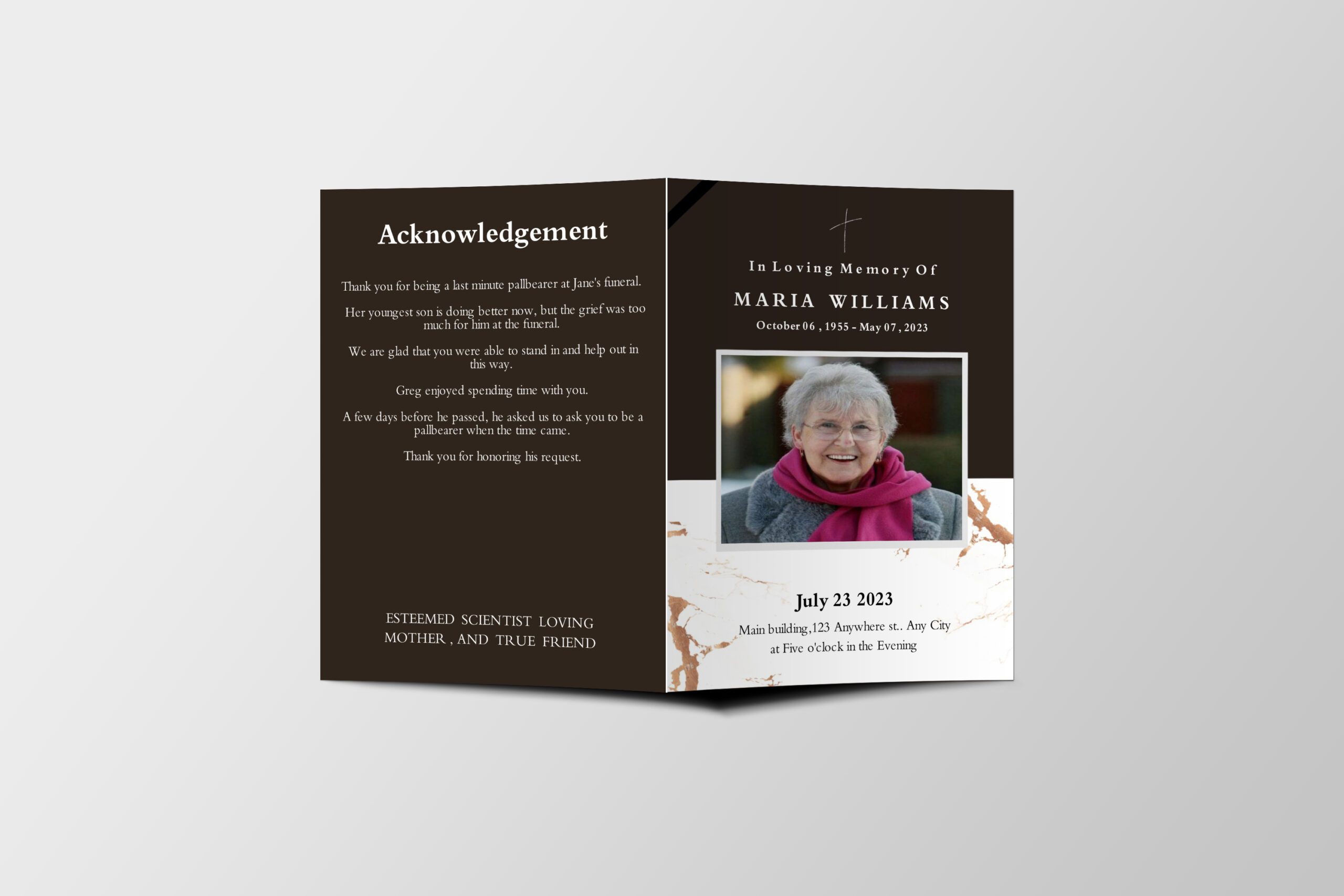 Example Of A Funeral Program Template