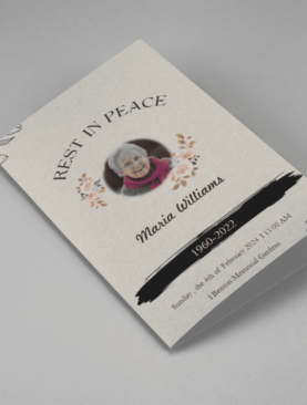 Floral Rest in Peace Funeral Program Template