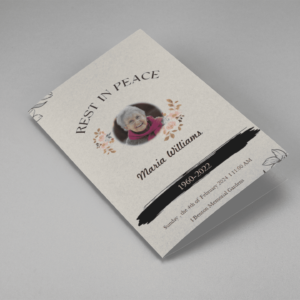 Floral Rest in Peace Funeral Program Template