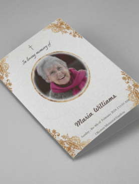 Golden Minimalist Obituary Funeral Program Template