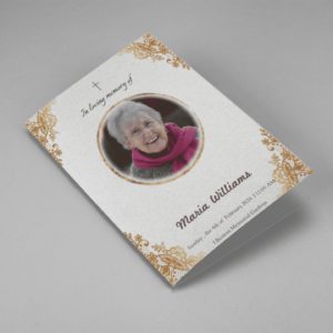 Golden Minimalist Obituary Funeral Program Template Stylish Cover