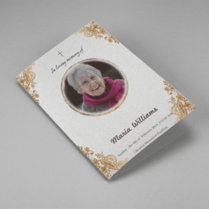 Golden Minimalist Obituary Funeral Program Template Stylish Cover