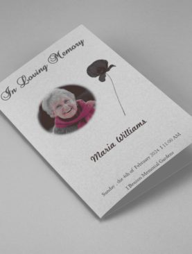 Gray Elegant Oval Frame Funeral Program Template