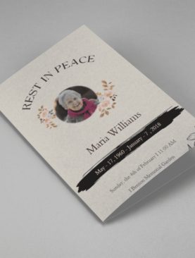 Floral Rest in Peace Half Page Funeral Program Template