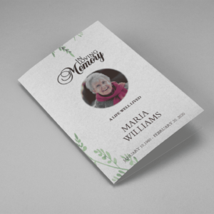 Green Natural Funeral Program Template cover