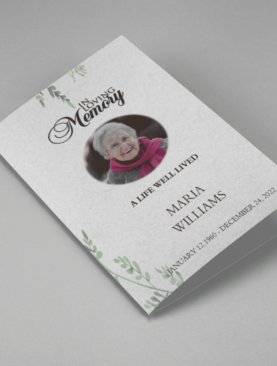 Green Natural Half Page Funeral Program Template