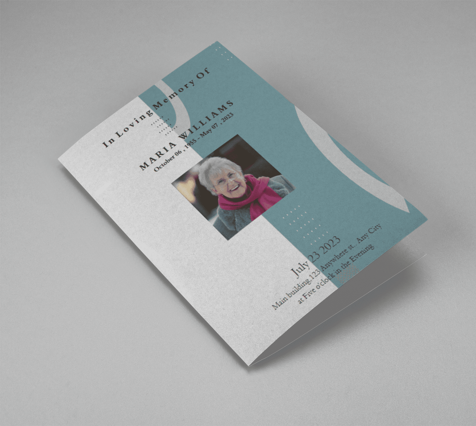 Minimalist Half Page Funeral Program Bifold Brochure
