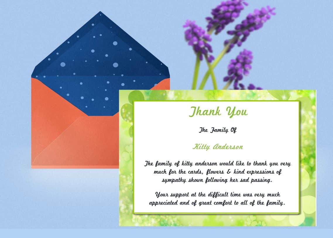 Thank You Card For Funeral