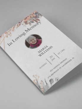 Creative Watercolor Floral Funeral Program Template