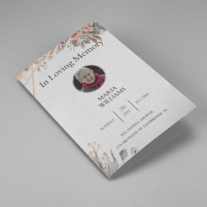 Creative Watercolor Floral Funeral Program Template Cover