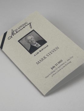 Elegant Beige  Half Page Funeral Program Template