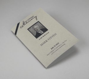 Elegant Beige Half Page Funeral Program Template