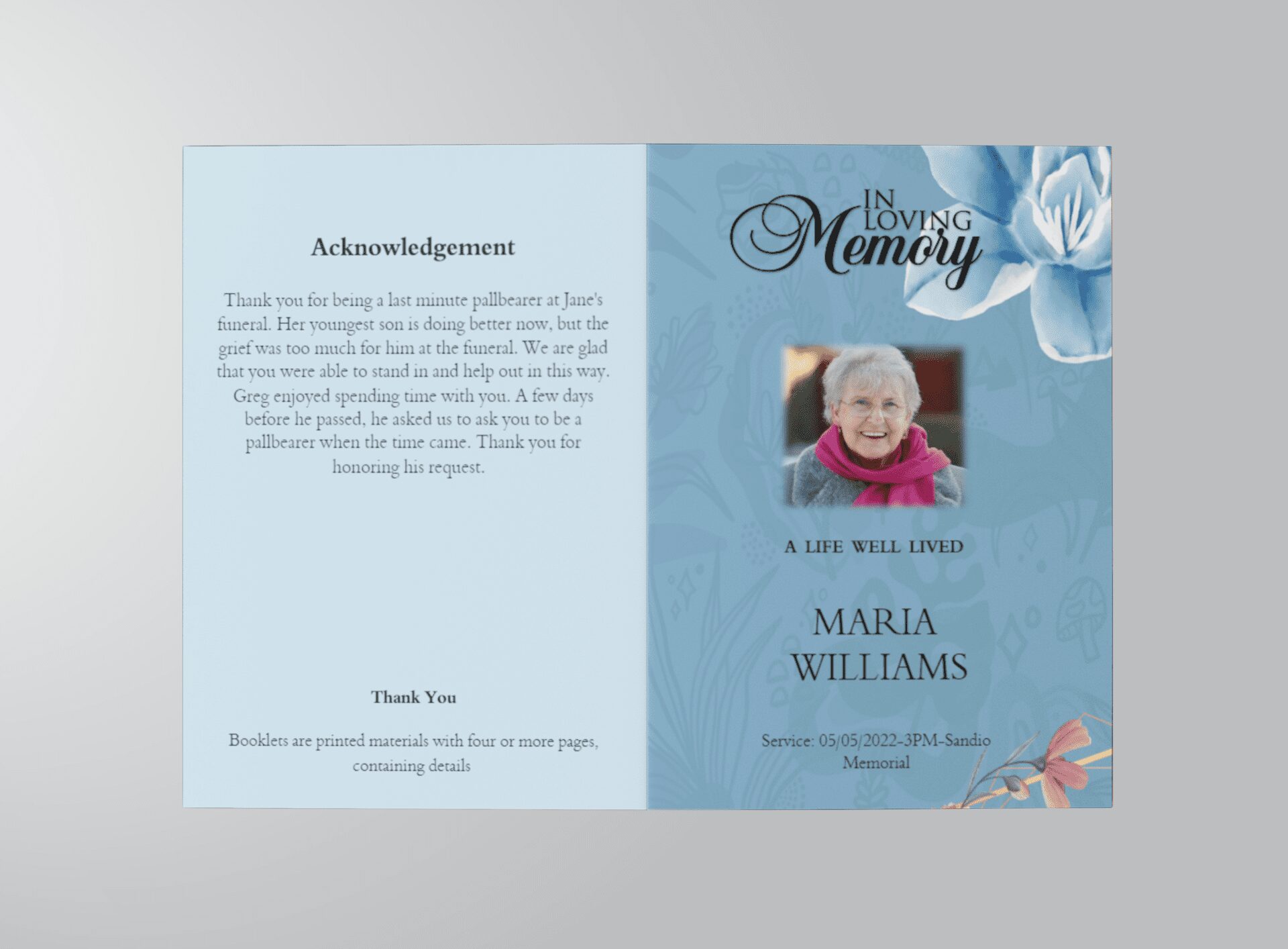 Free Obituary Program Template