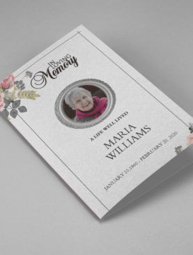 White Floral Pro Funeral Program Template