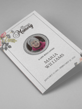 White Floral Pro Funeral Program Template