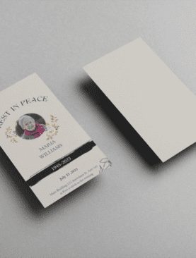 Floral Rest in Peace Funeral Prayer Card