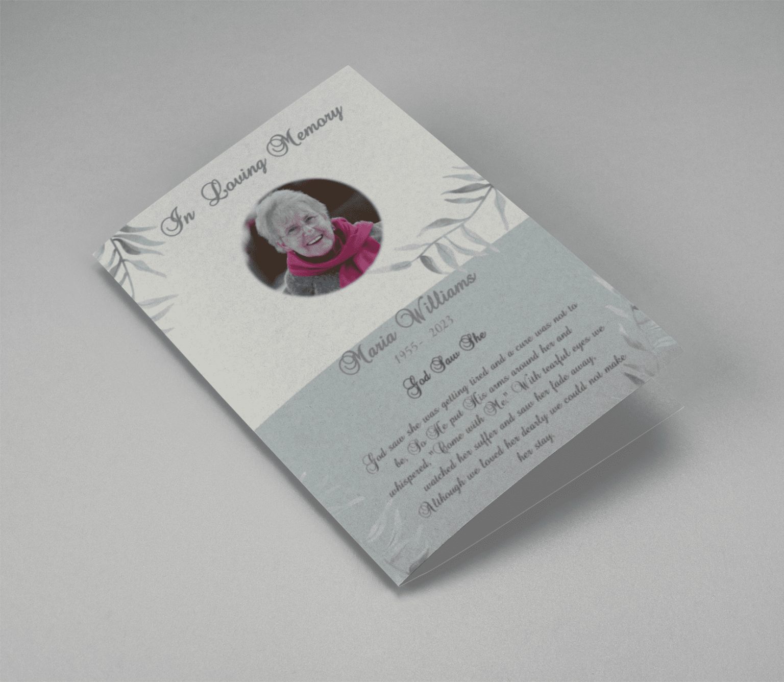 Samovar Silver Half Page Funeral Program Template