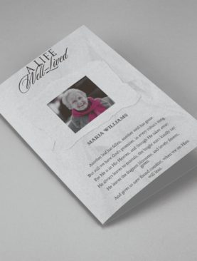 White Classic Funeral Program Template