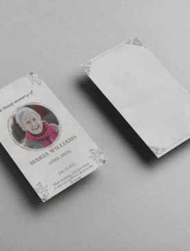Grey Classic Minimalist Funeral Prayer Card
