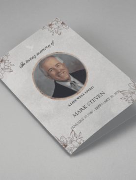 Grey Classic Minimalist Funeral Program Template