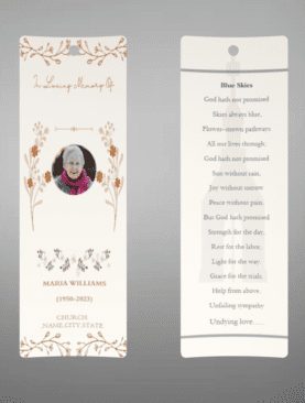 Cream Simple Elegant Photo Church Bookmark Template