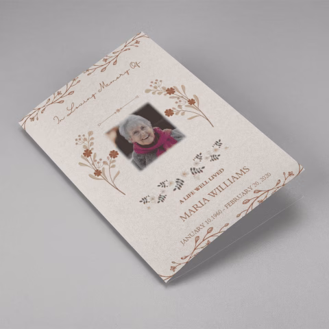 Cream Simple Elegant Photo Church Program Cover