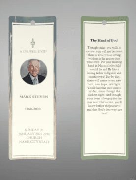 Cream and Green Photo Bookmark Template