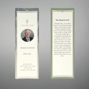 Cream and Green Photo Bookmark Template