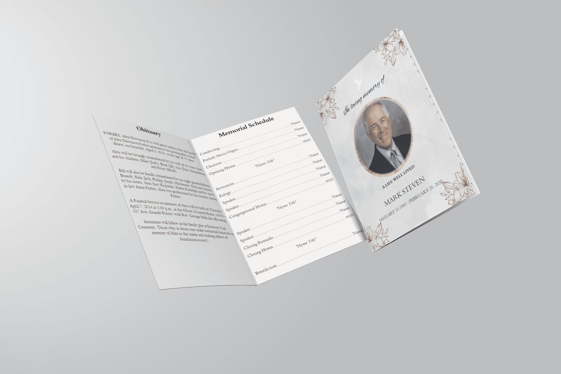 Obituary Card Template