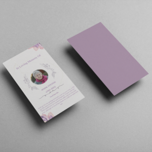 Purple Elegant Watercolor Funeral Prayer Card