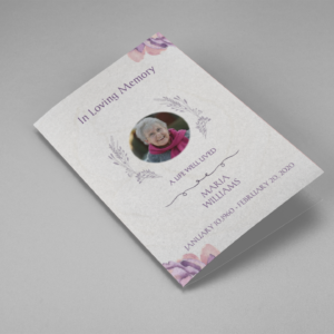 Purple Elegant Watercolor Funeral Program Template